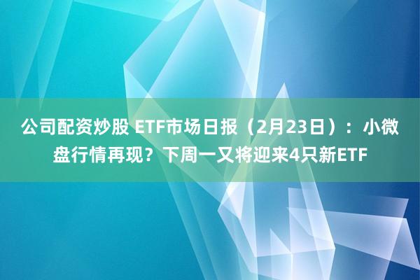 公司配资炒股 ETF市场日报（2月23日）：小微盘行情再现？下周一又将迎来4只新ETF