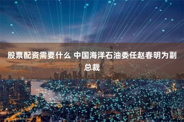 股票配资需要什么 中国海洋石油委任赵春明为副总裁