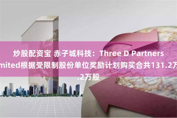 炒股配资宝 赤子城科技：Three D Partners Limited根据受限制股份单位奖励计划购买合共131.2万股